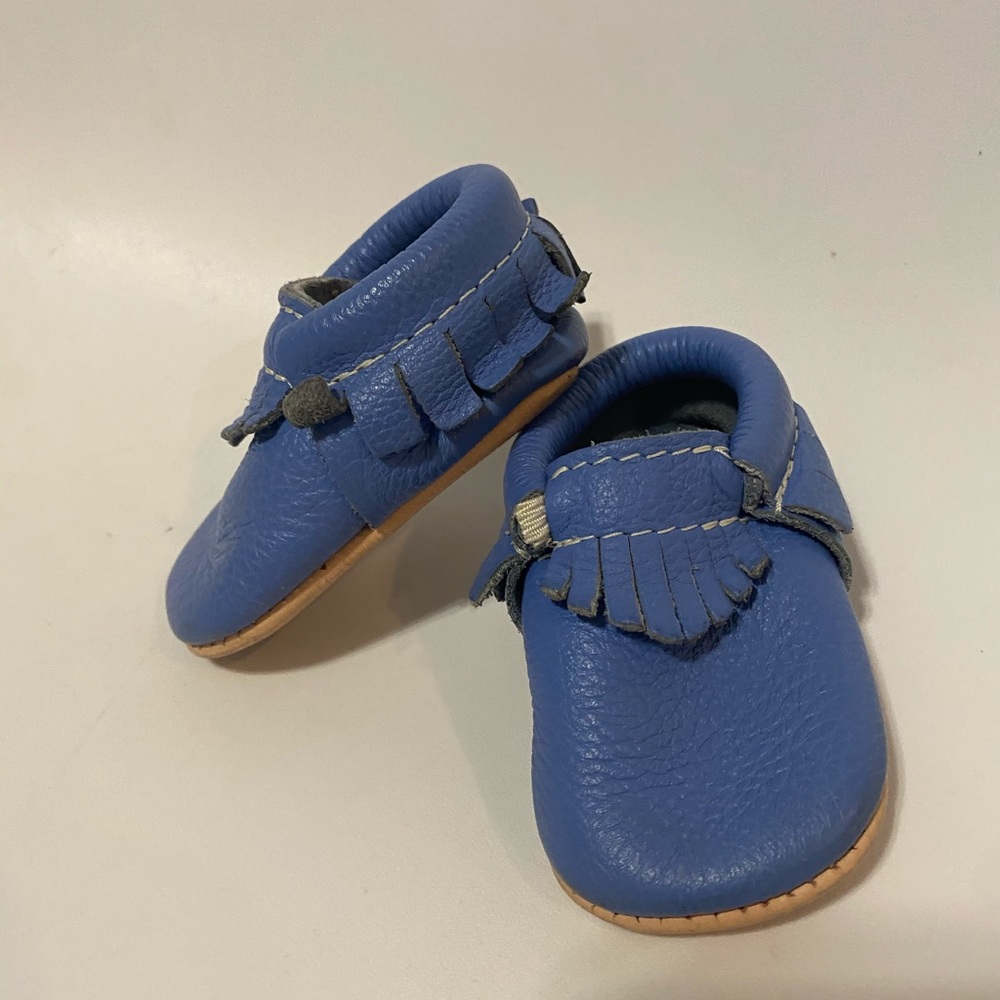 Freshly picked blue moccasins